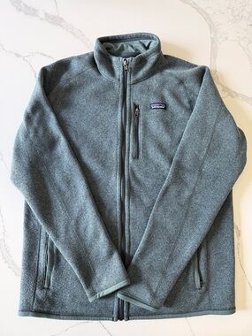 Patagonia Men’s Zip-Up Fleece Jacket in Blue/Green